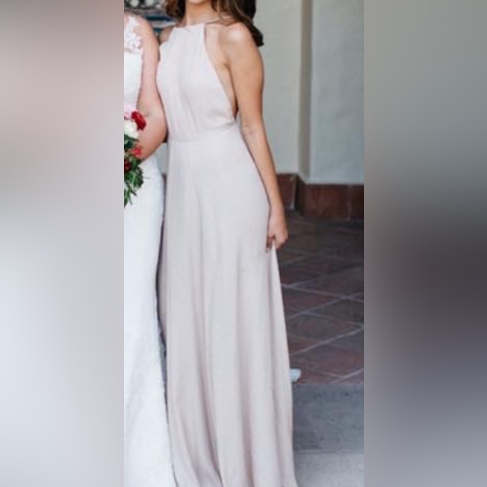 Reformation Champagne Bridesmaid Dress Open Back